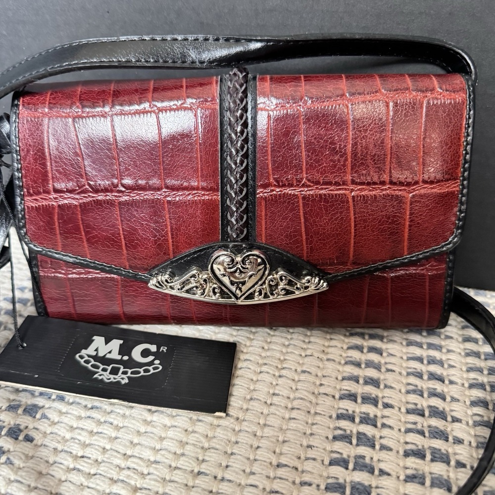 Genuine Leather M.C. Purse #6244 NWT ~ Unused Detachable Crossbody Strap Wallet